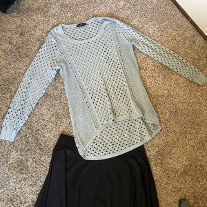 Rock and republic sparkle grey sweater high low